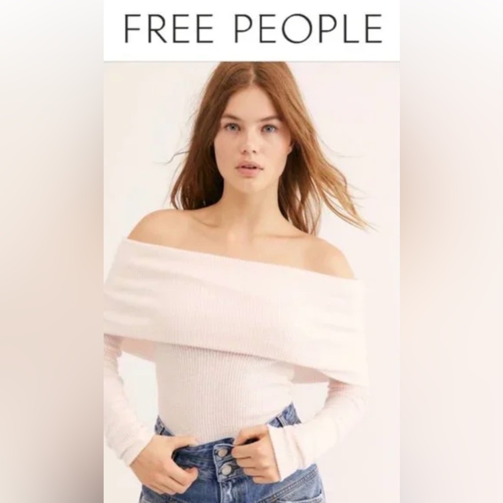 We The Free “Snow Bunny” Off-Shoulder Ribbed Sweater